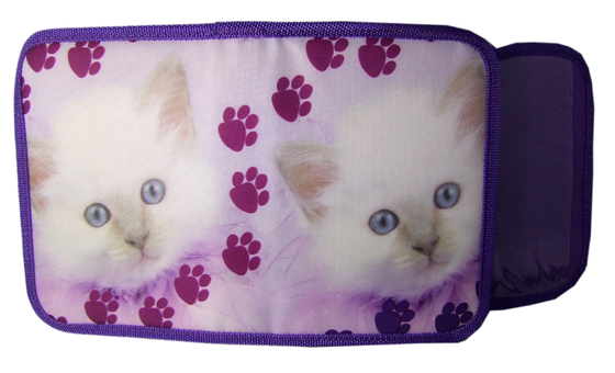 Printing Cute Kitty Purple Zipper Pencil Case For Teenage Girls 900D Webbing