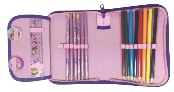 420D Sofia Princess Zipper Pencil Case 13.5×19.5×3.5 cm With Rubber Puller