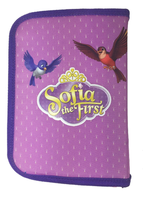 420D Sofia Princess Zipper Pencil Case 13.5×19.5×3.5 cm With Rubber Puller
