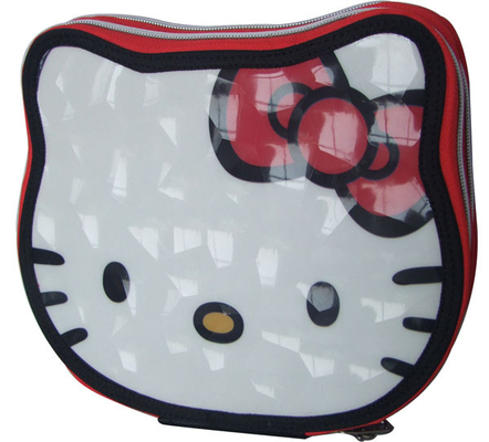 Le beau chat a formé deux filles Zippered de trousse d'écolier remplissant crayons de couleur