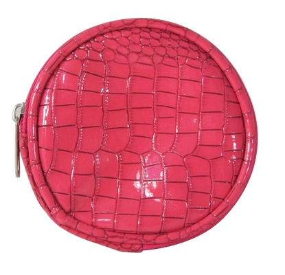 Façonnez le rose de sacs de serrure de fermeture éclair le portefeuille que rond d'unité centrale facile portent l'impression d'écran en soie de 9×3 cm